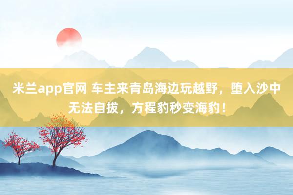 米兰app官网 车主来青岛海边玩越野，堕入沙中无法自拔，方程豹秒变海豹！