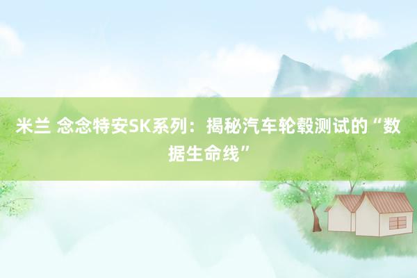米兰 念念特安SK系列：揭秘汽车轮毂测试的“数据生命线”