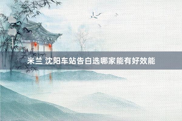 米兰 沈阳车站告白选哪家能有好效能